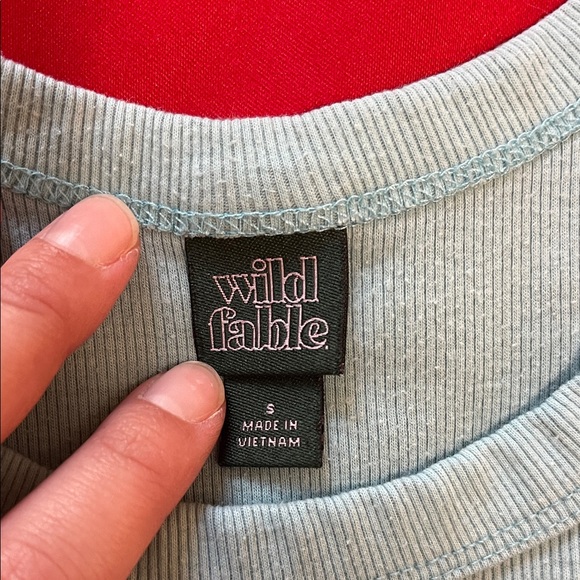 Wild Fable Light Gray Ribbed Top - Picture 2 of 2